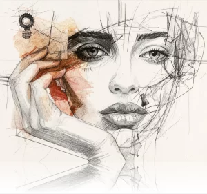 Sketch of a woman's face